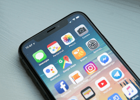 A smartphone on a light surface